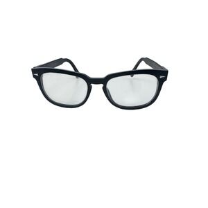 AHLEM Black Brushed Handcrafted Acetate Eyeglasses France 53-18